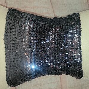 JUMP black/gray Sequins Tube Top